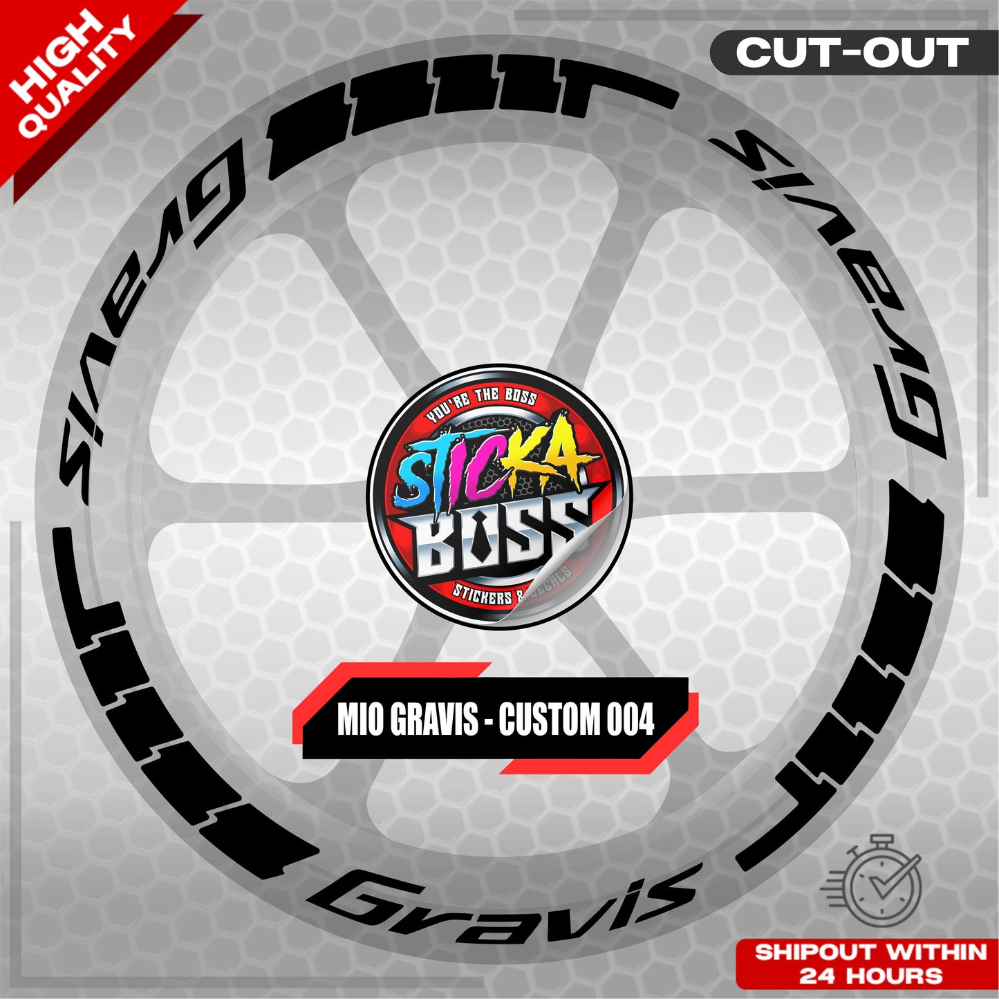 MIO GRAVIS MAG STICKER SET ( 2 MAGS ) - CUSTOM 004 | VINYL WATERPROOF CUT-OUT DECALS
