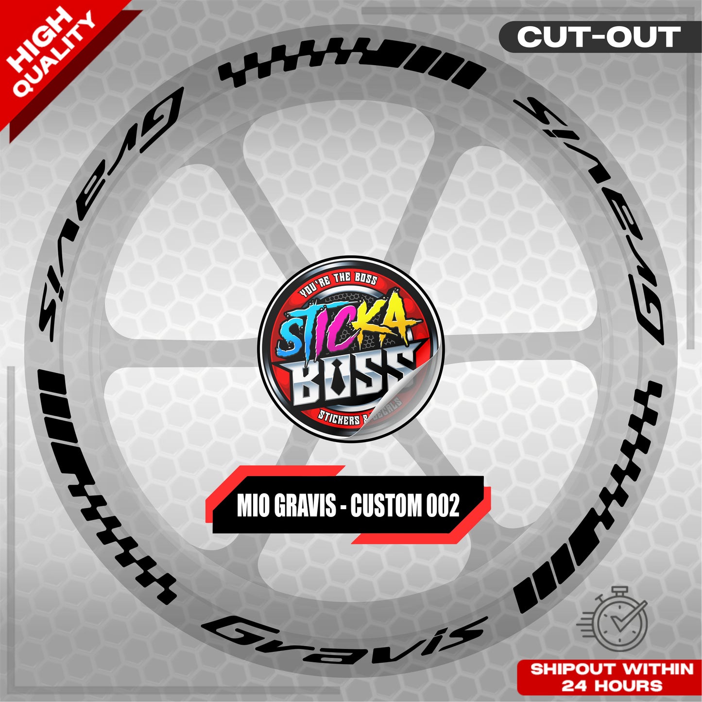 MIO GRAVIS MAG STICKER SET ( 2 MAGS ) - CUSTOM 002 | VINYL WATERPROOF CUT-OUT DECALS