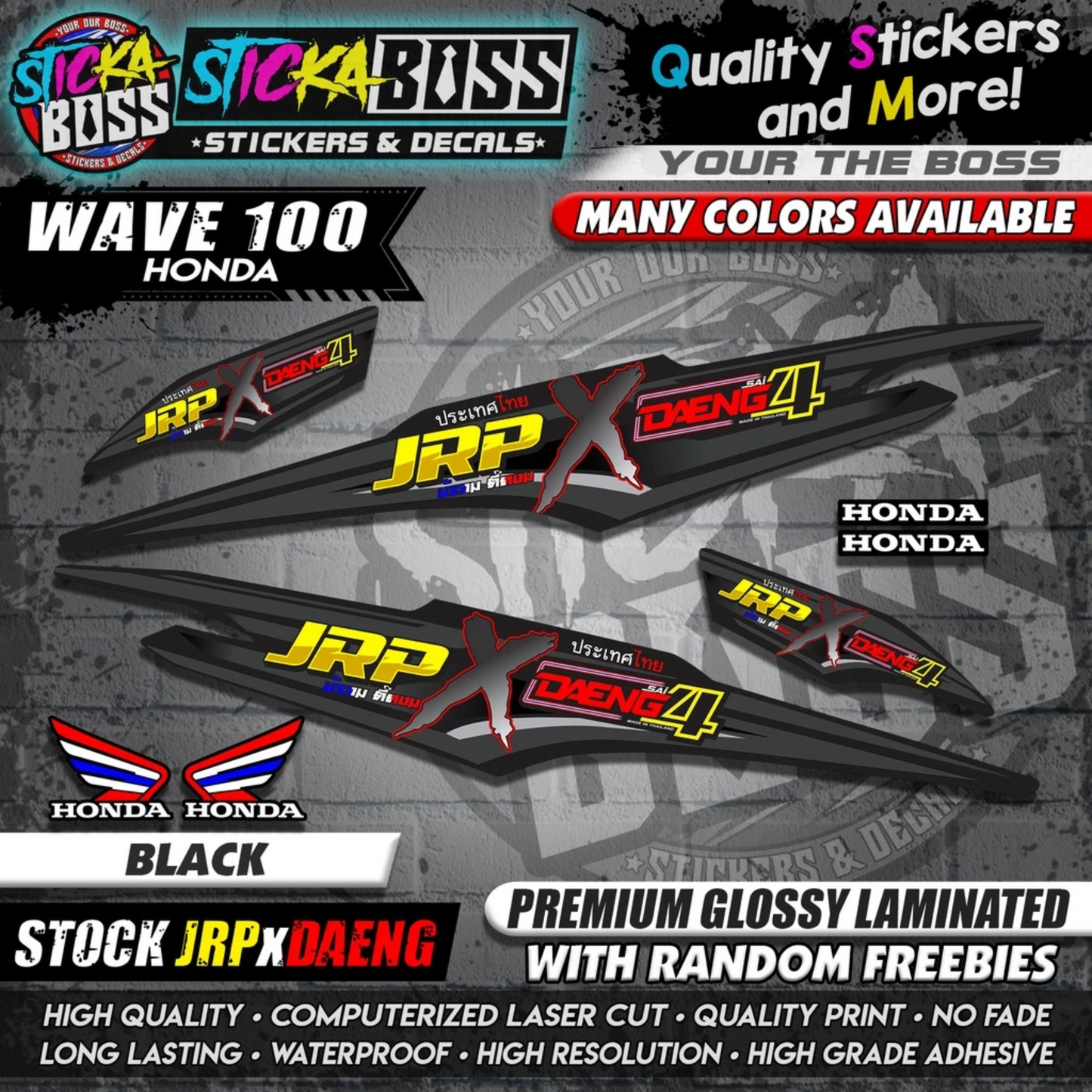 HONDA WAVE 100 Thai Decals ( Stock JRP x DAENG )【WITH FREEBIES】
