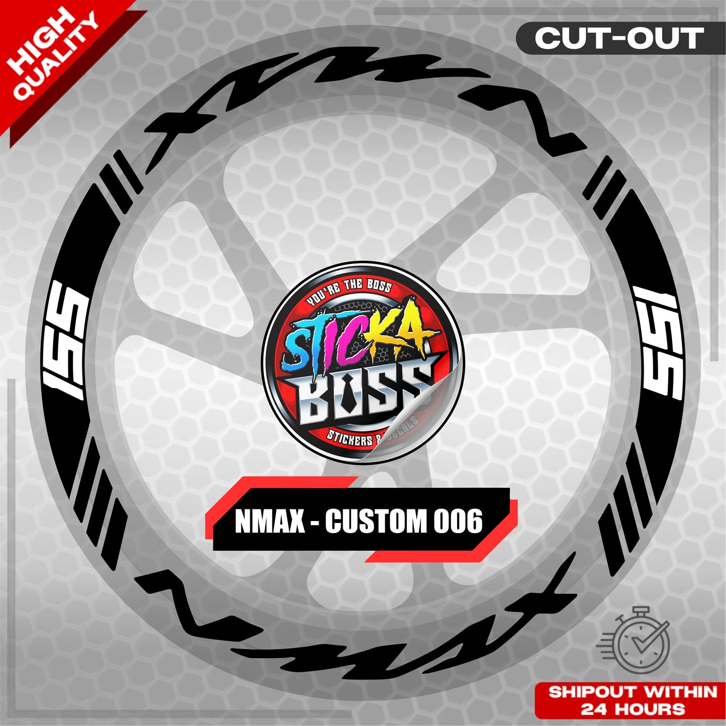 NMAX 155 MAG STICKER SET ( 2 MAGS ) - CUSTOM 006 | VINYL WATERPROOF CUT-OUT DECALS