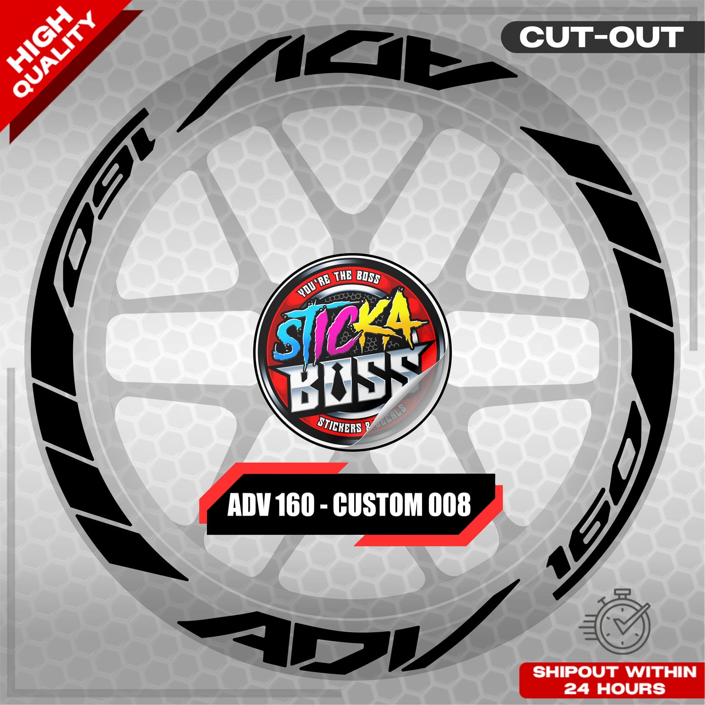 ADV 160 MAG STICKER SET ( 2 MAGS ) - CUSTOM 008 | VINYL WATERPROOF CUT-OUT DECALS