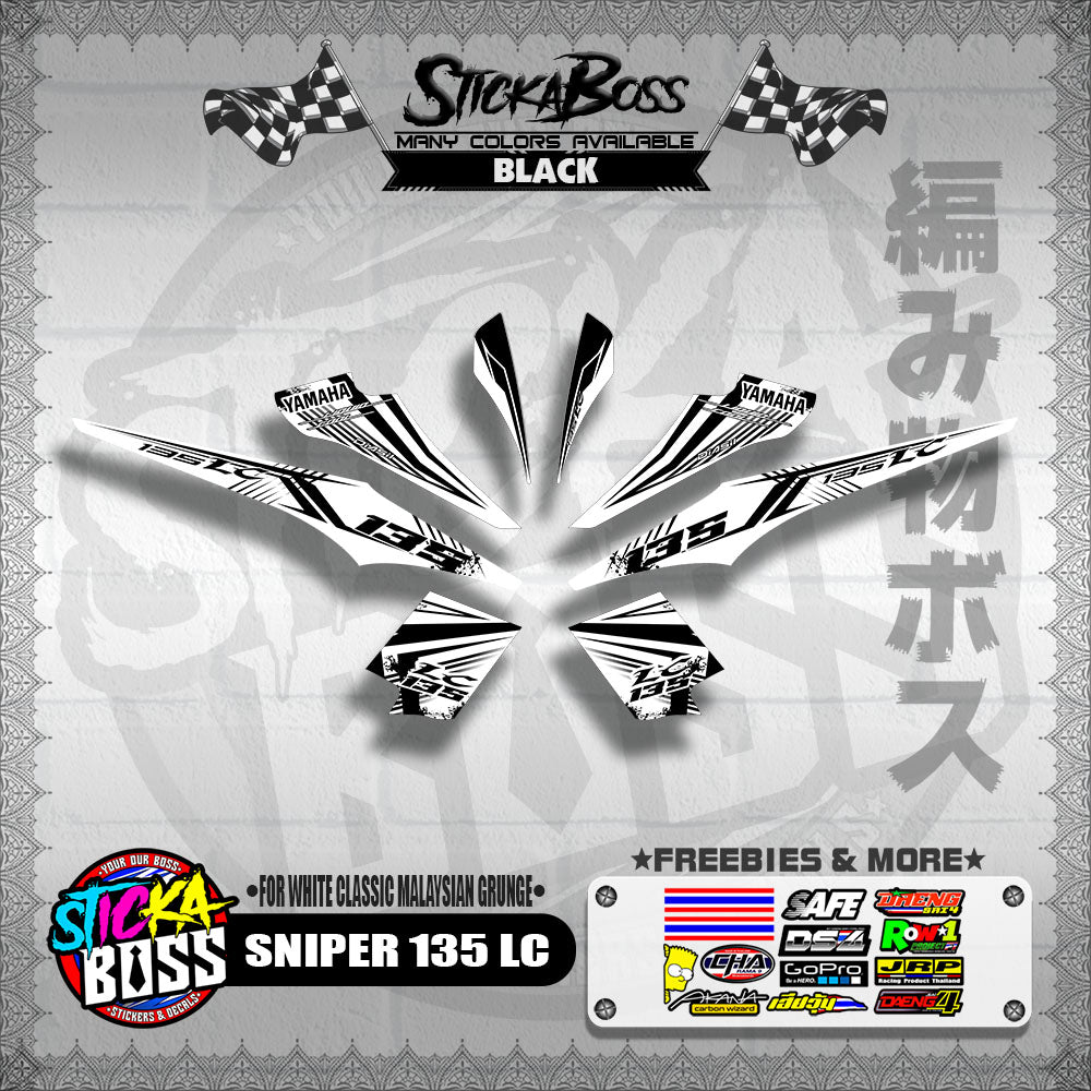 SNIPER 135 LC DECALS ( FOR WHITE CLASSIC MALAYSIAN GRUNGE )【WITH FREEBIES】