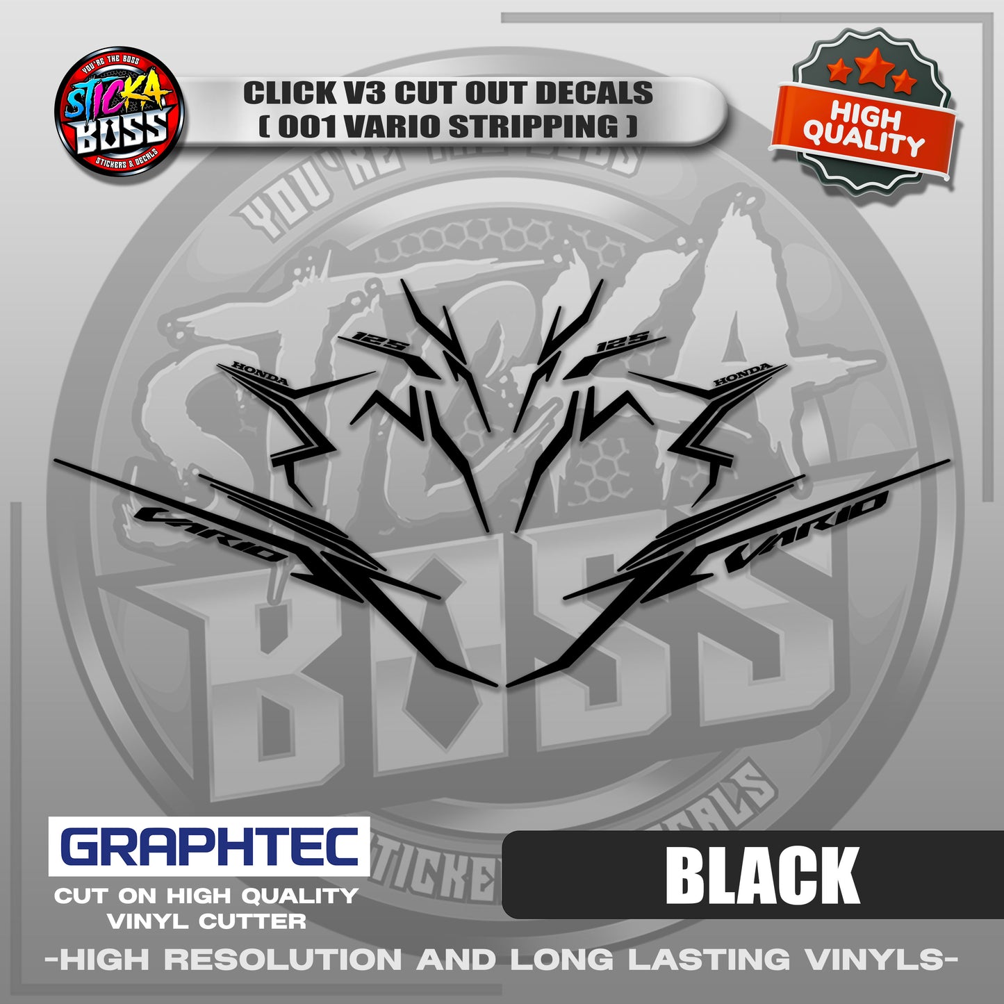 CLICK V3 CUT OUT DECALS ( 2025 VARIO STRIPPING 001 ) | VINYL WATERPROOF CUT-OUT STICKER DECALS
