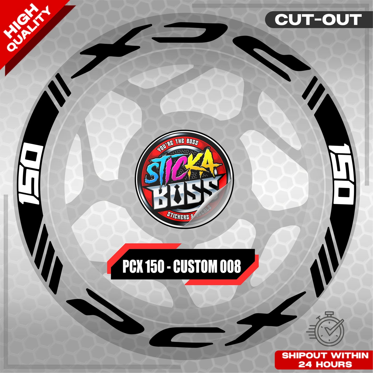 PCX 150 MAG STICKER SET ( 2 MAGS ) - CUSTOM 008 | VINYL WATERPROOF CUT-OUT DECALS