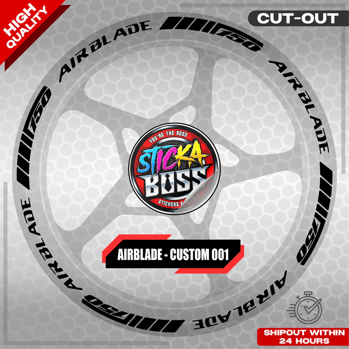 AIRBLADE 150 MAG STICKER SET ( 2 MAGS ) - CUSTOM 001 | VINYL WATERPROOF CUT-OUT DECALS