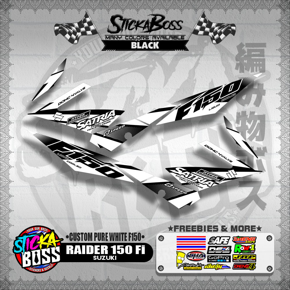 RAIDER 150 Fi STOCK DECAL ( CUSTOM PURE WHITE F150 )【WITH FREEBIES】