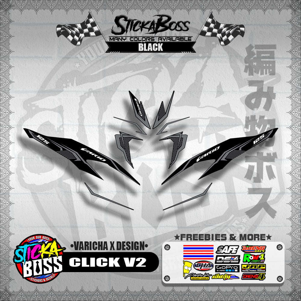 CLICK V2 DECALS ( VARICHA X DESIGN )【WITH FREEBIES】