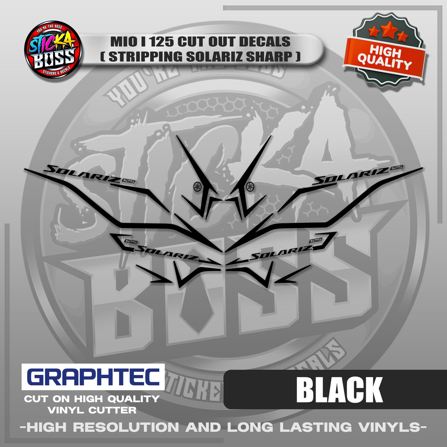 MIO I 125 CUT OUT DECALS ( STRIPPING SOLARIZ SHARP ) | VINYL WATERPROOF CUT-OUT STICKER DECALS
