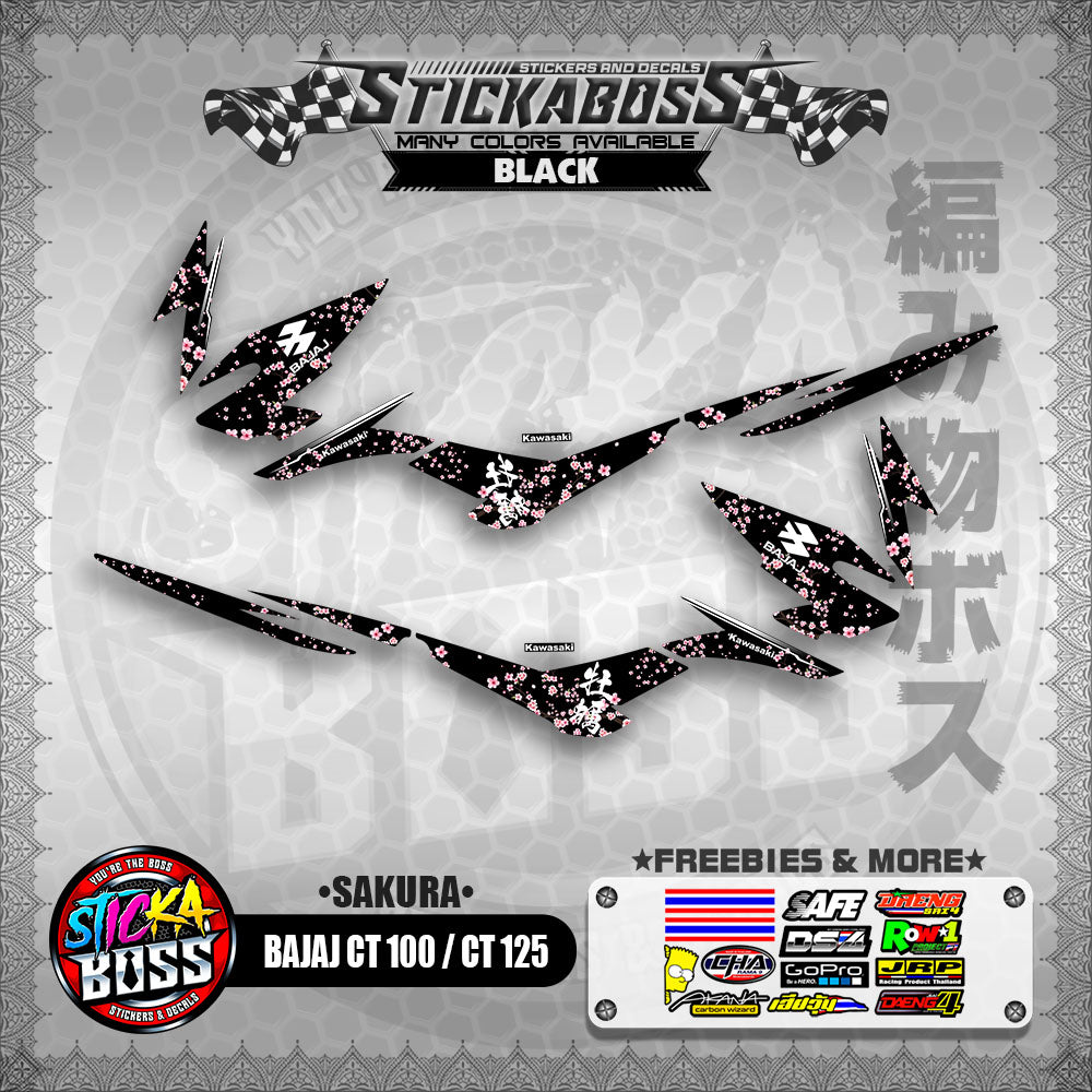 BAJAJ CT 100 / CT 125 STICKER DECALS ( SAKURA )【WITH FREEBIES】