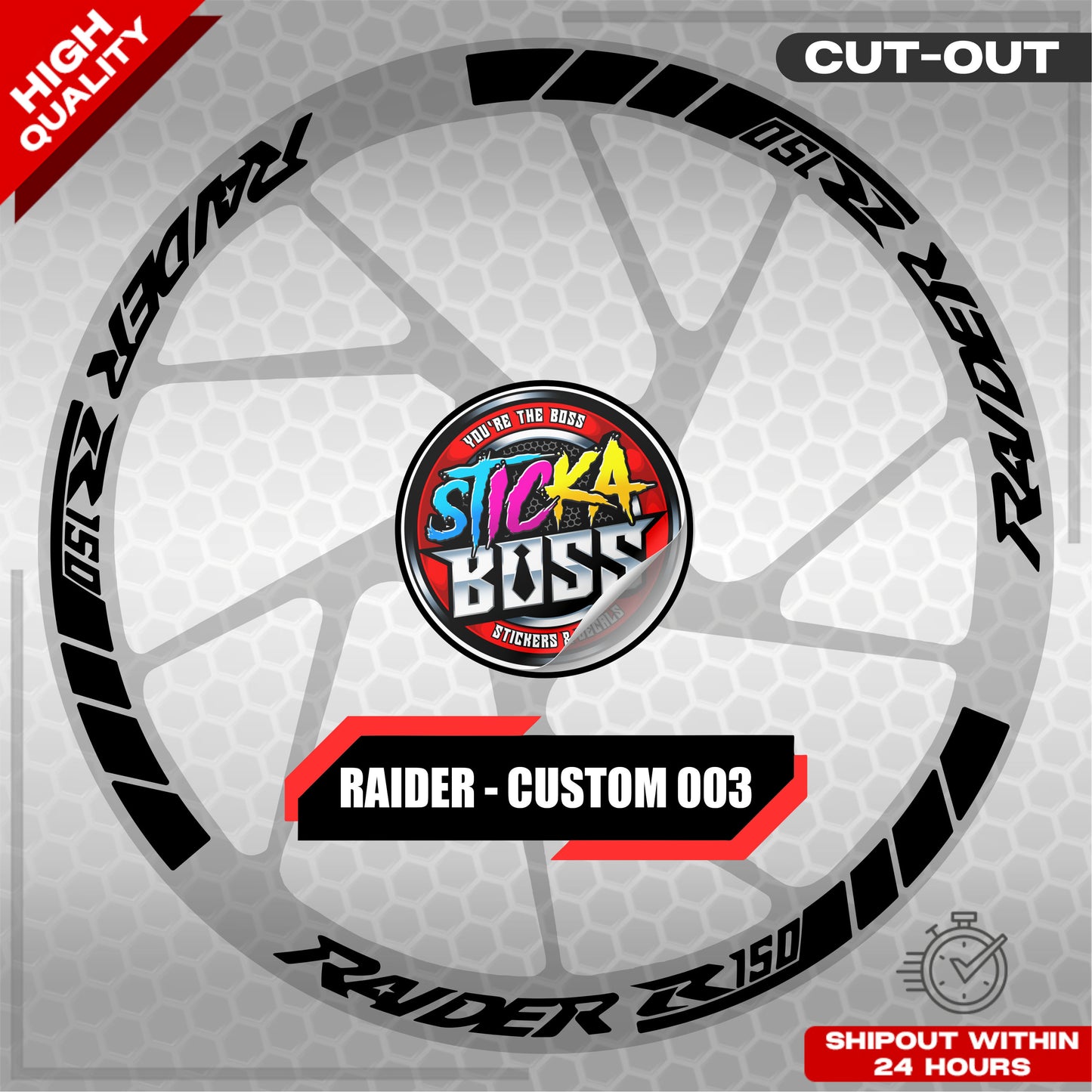 RAIDER R150 MAG STICKER SET ( 2 MAGS ) - CUSTOM 003 | VINYL WATERPROOF CUT-OUT DECALS