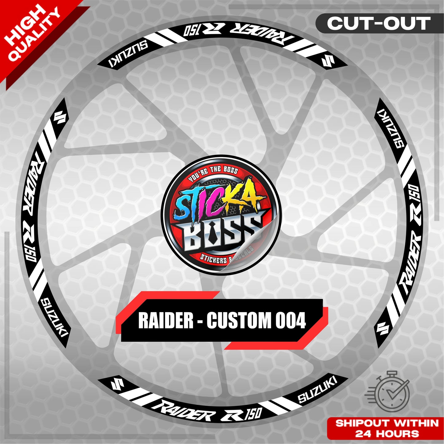 RAIDER R150 MAG STICKER SET ( 2 MAGS ) - CUSTOM 004 | VINYL WATERPROOF CUT-OUT DECALS