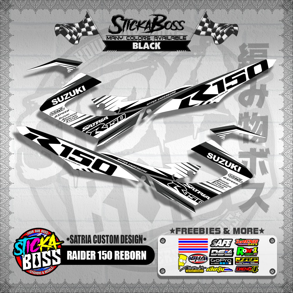 RAIDER 150 REBORN DECALS ( SATRIA CUSTOM DESIGN )【WITH FREEBIES】