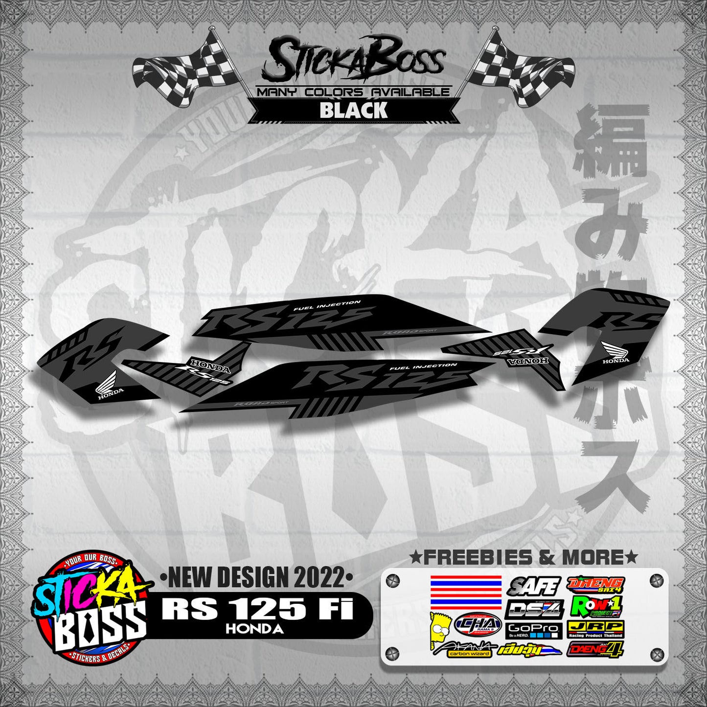 RS 125 Fi DECALS ( NEW DESIGN 2022 )【WITH FREEBIES】