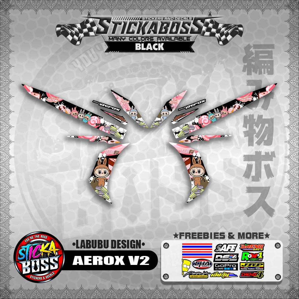 AEROX V2 STICKER DECALS ( LABUBU DESIGN )【WITH FREEBIES】