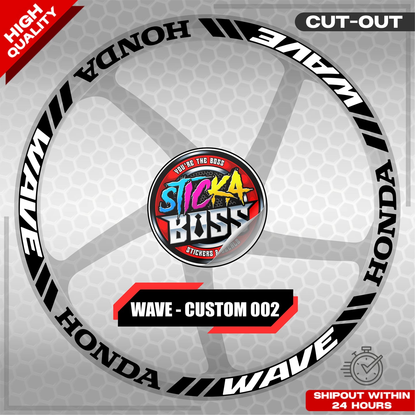 WAVE 110 / 125 MAG STICKER SET ( 2 MAGS ) - CUSTOM 002 | VINYL WATERPROOF CUT-OUT DECALS