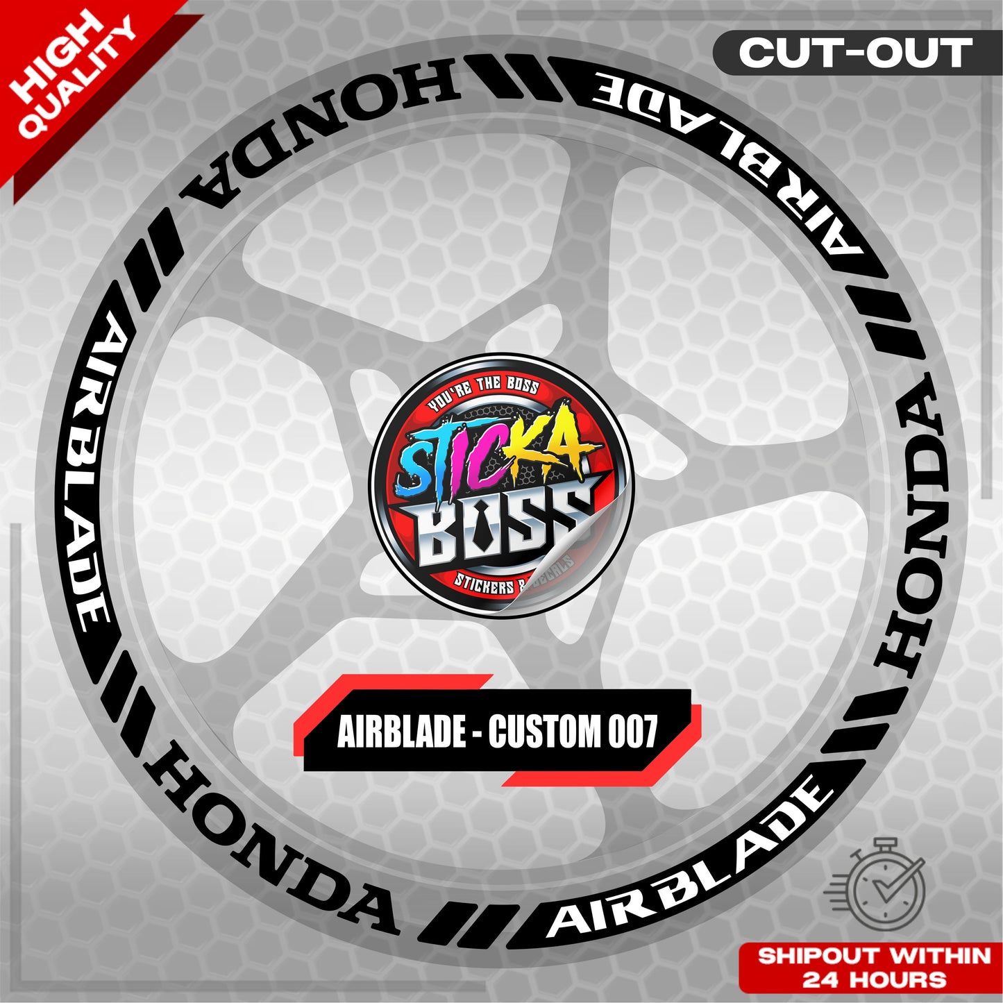 AIRBLADE 150 / 160 MAG STICKER SET ( 2 MAGS ) - CUSTOM 007 | VINYL WATERPROOF CUT-OUT DECALS