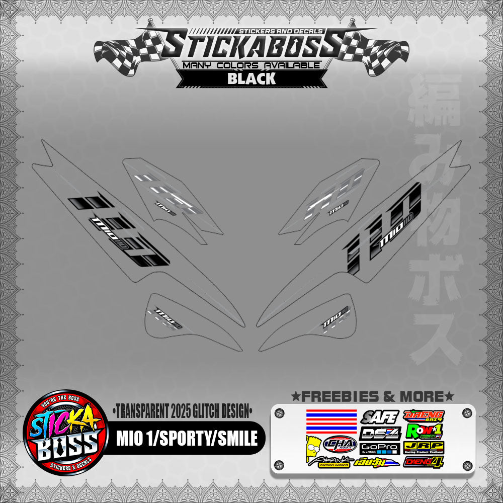 【PREMIUM UV PRINT】TRANSPARENT MIO 1/SPORTY /SMILE STICKER DECALS (2025 GLITCH DESIGN )