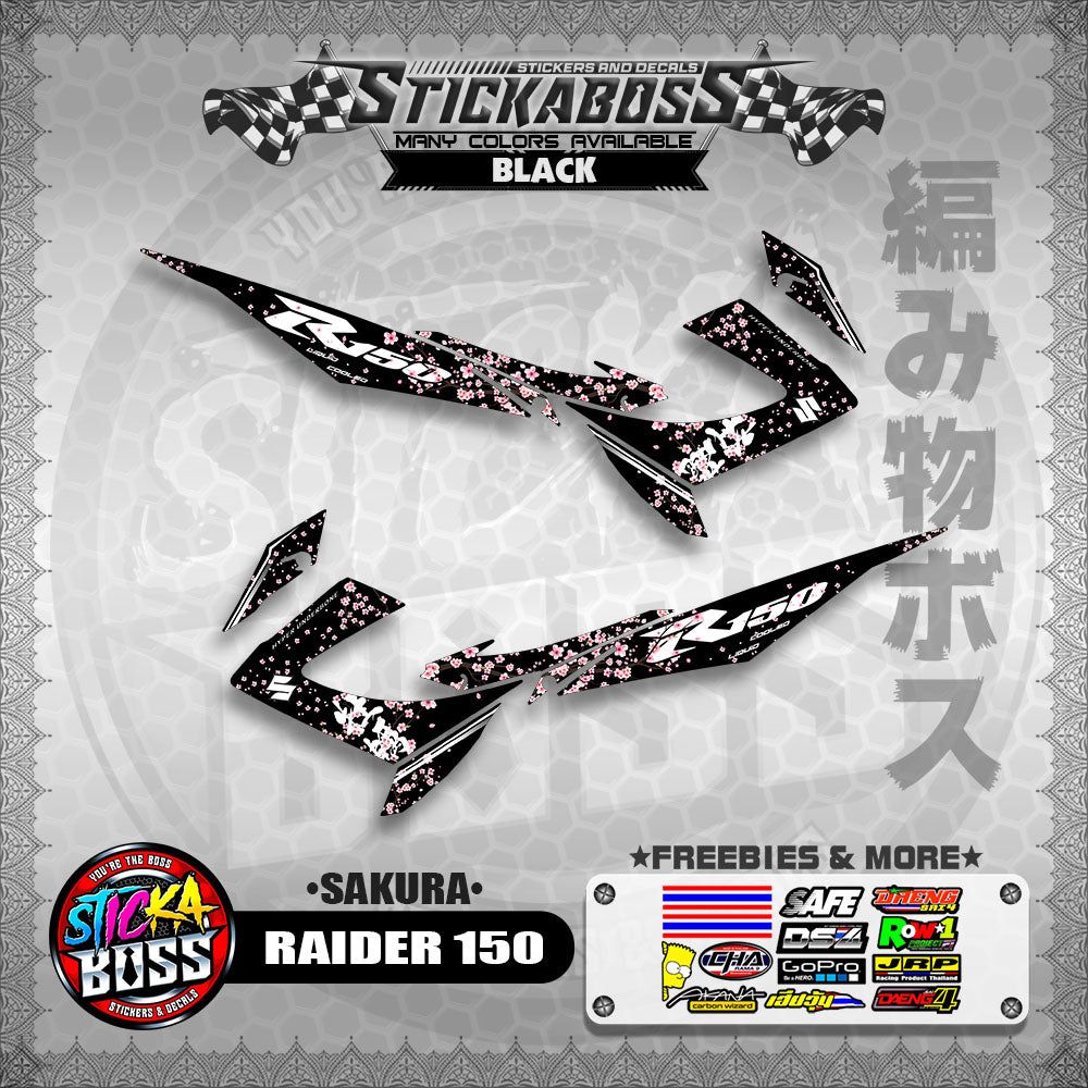 RAIDER 150 REBORN CARB STICKER DECALS ( SAKURA )【WITH FREEBIES】