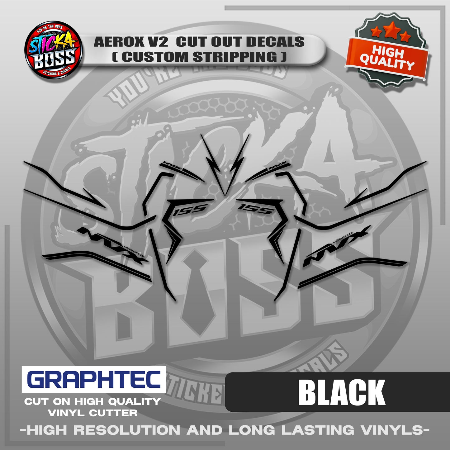 AEROX V2 CUT OUT DECALS ( CUSTOM STRIPPING ) | VINYL WATERPROOF CUT-OUT STICKER DECALS