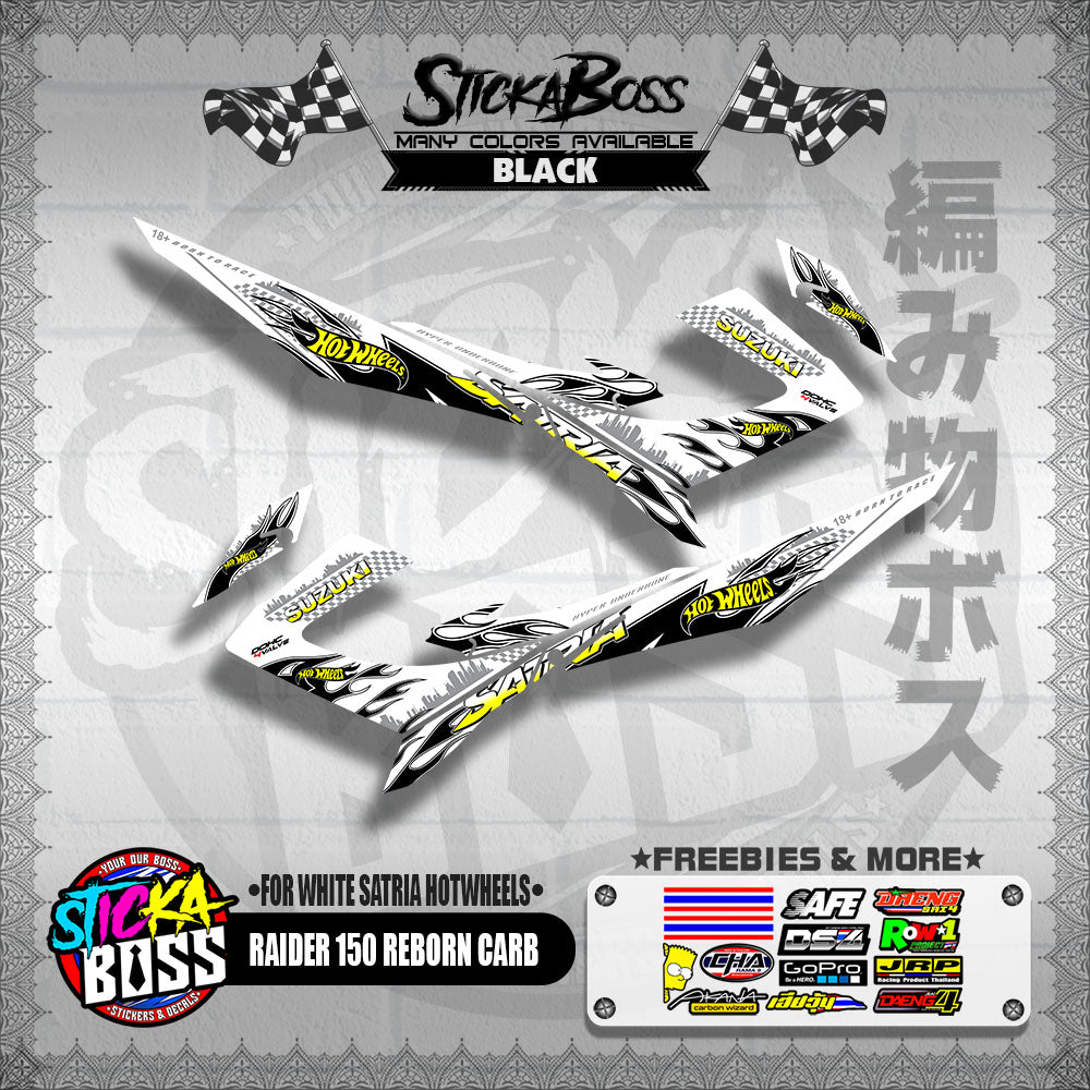 RAIDER 150 REBORN CARB DECALS ( FOR WHITE SATRIA HOTWHEELS )【WITH FREEBIES】