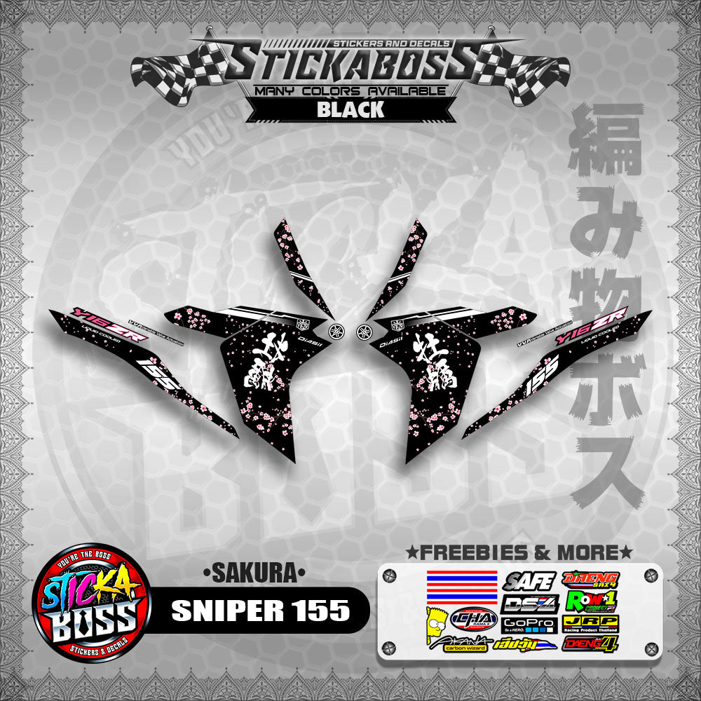 SNIPER 155 STICKER DECALS (SAKURA) 【WITH FREEBIES】