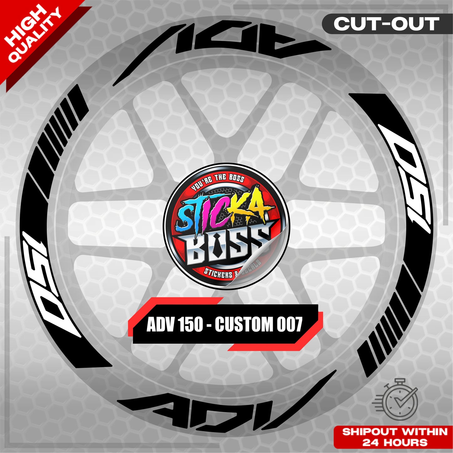 ADV 150 MAG STICKER SET ( 2 MAGS ) - CUSTOM 007 | VINYL WATERPROOF CUT-OUT DECALS