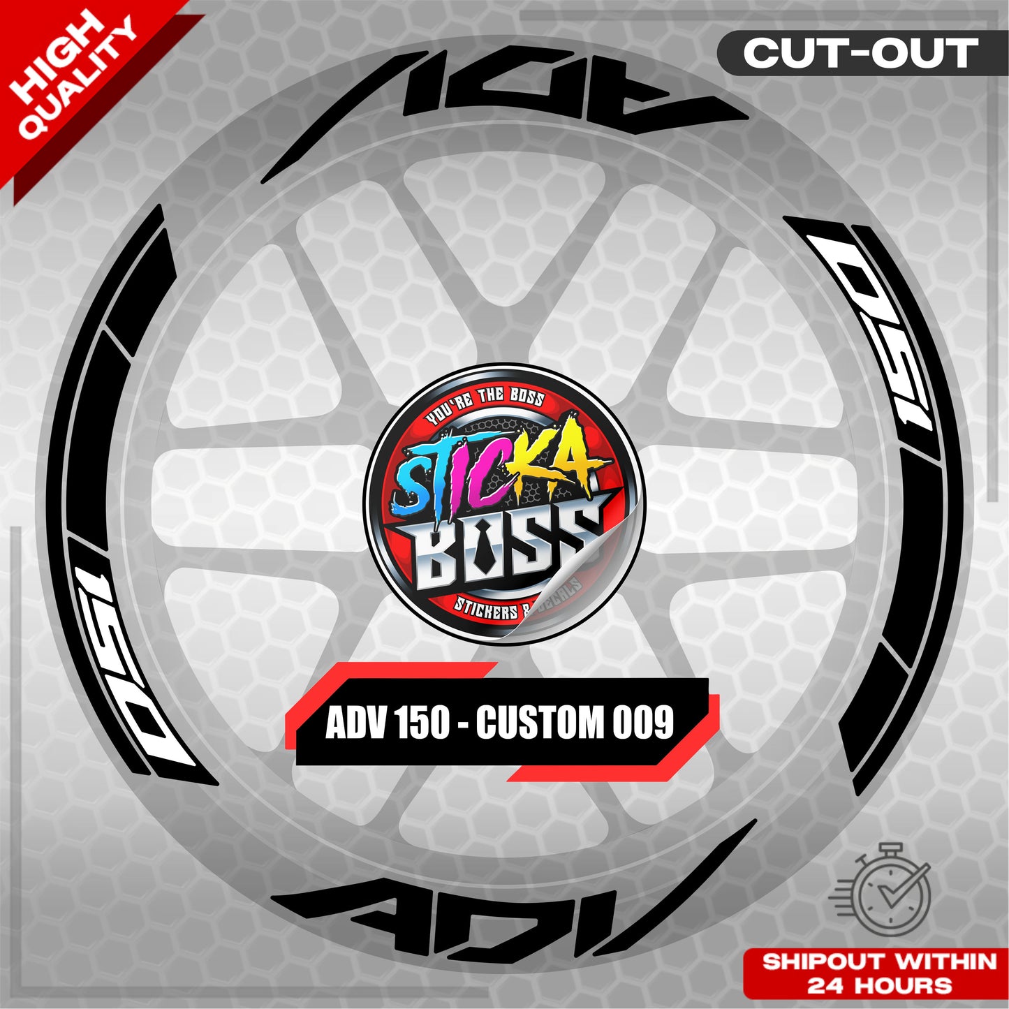 ADV 150 MAG STICKER SET ( 2 MAGS ) - CUSTOM 009 | VINYL WATERPROOF CUT-OUT DECALS