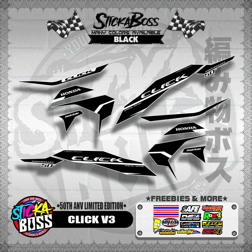 CLICK V3 DECALS ( 50TH ANV LIMITED EDITION )【WITH FREEBIES】