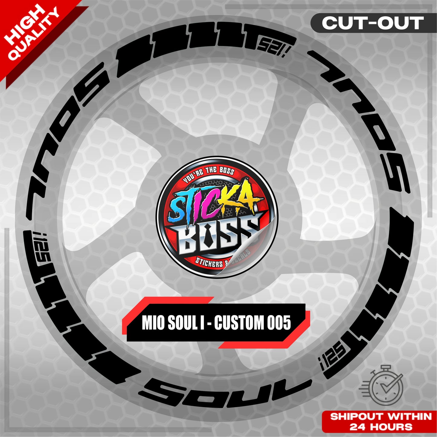 MIO SOUL I 125 MAG STICKER SET ( 2 MAGS ) - CUSTOM 005 | VINYL WATERPROOF CUT-OUT DECALS