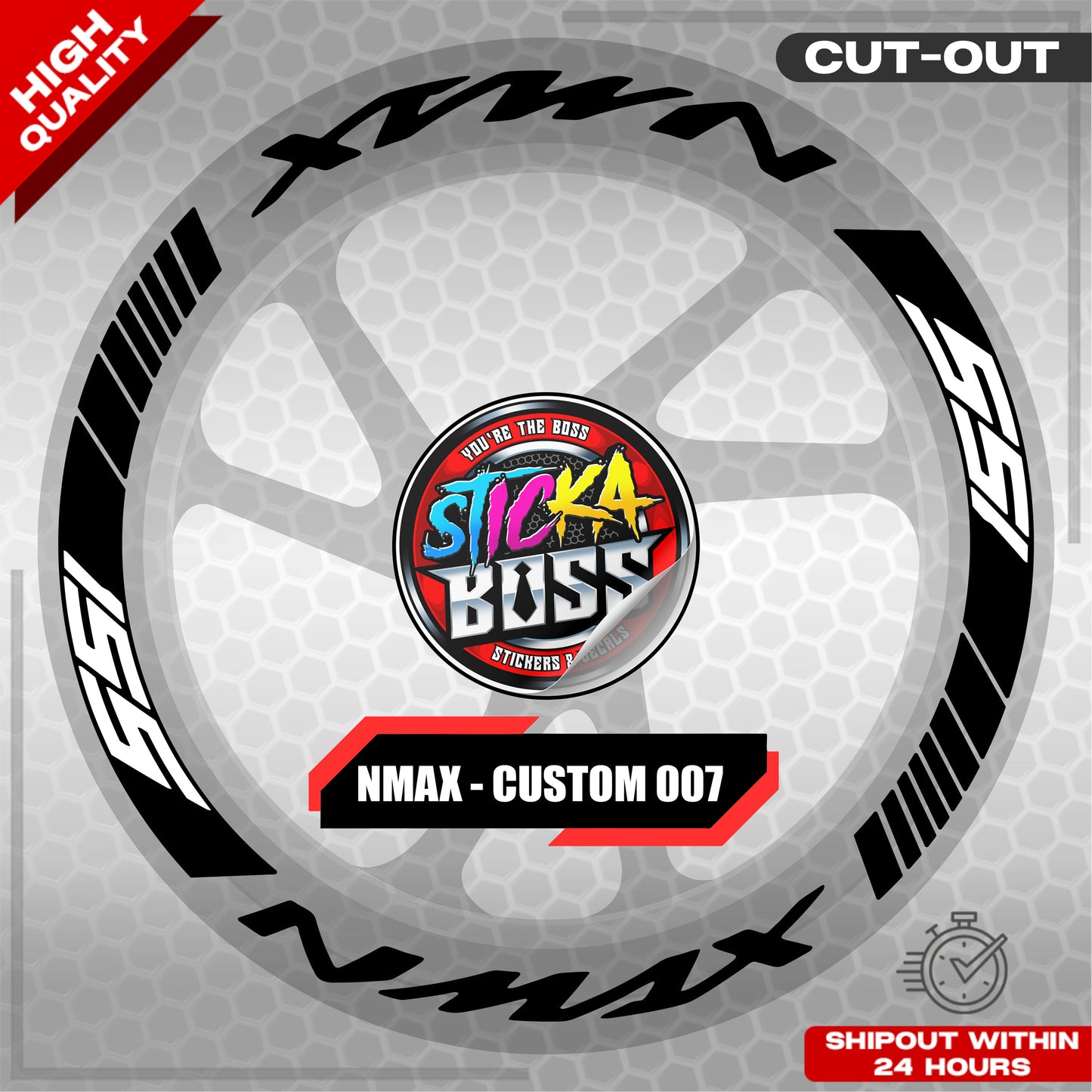 NMAX 155 MAG STICKER SET ( 2 MAGS ) - CUSTOM 007 | VINYL WATERPROOF CUT-OUT DECALS