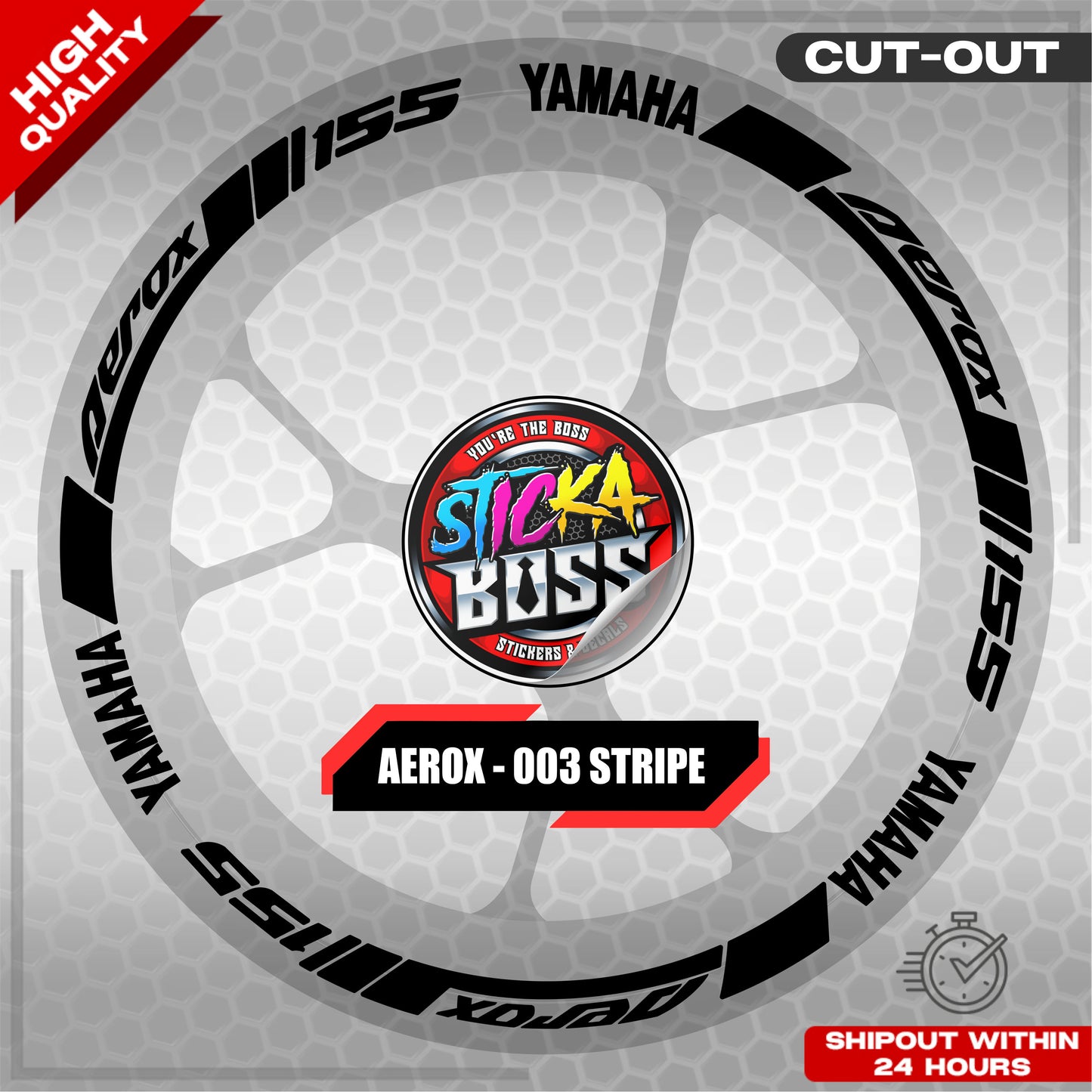 AEROX MAG STICKER SET ( 2 MAGS ) - 003 STRIPE | VINYL WATERPROOF CUT-OUT DECALS