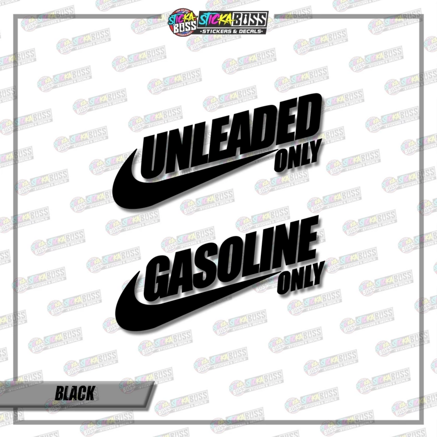 UNLEADED AND GASOLINE ( VINYL CUT-OUT STICKER DECALS )【Stickaboss】