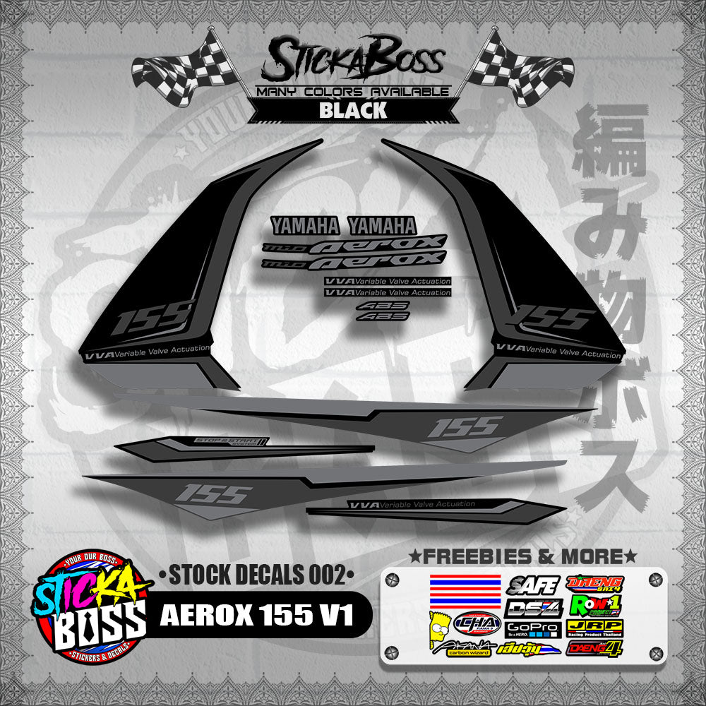 AEROX 155 V1 ( STOCK DECALS 002 )【WITH FREEBIES】