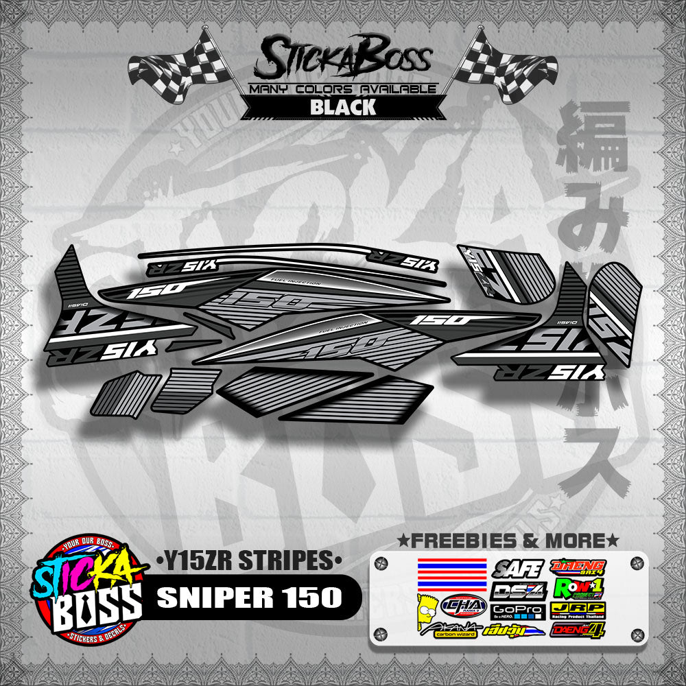 SNIPER 150 DECALS ( Y15ZR STRIPES )【WITH FREEBIES】