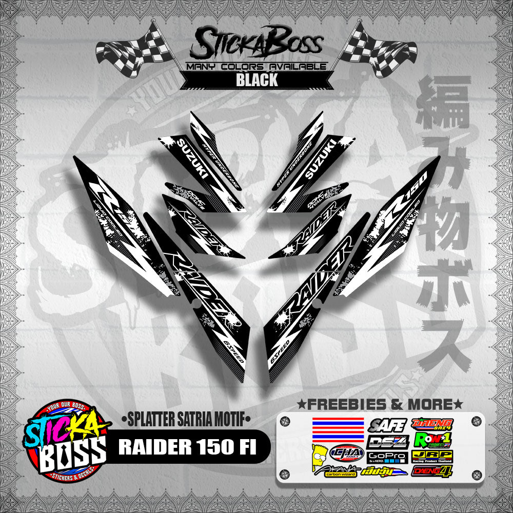 RAIDER 150 FI DECALS ( SPLATTER SATRIA MOTIF )【WITH FREEBIES】