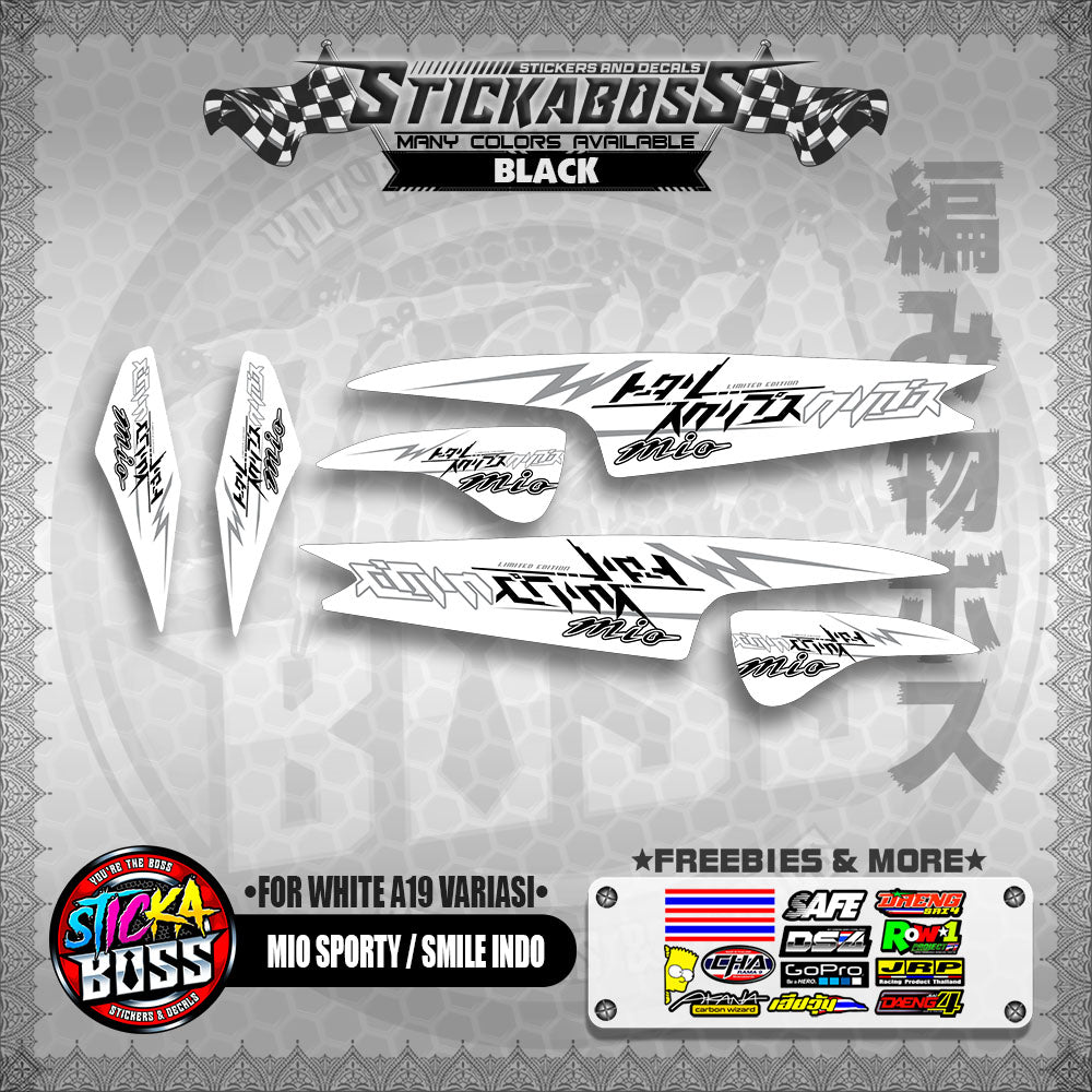 MIO SPORTY / SMILE INDO STICKER DECALS ( FOR WHITE A19 VARIASI )【WITH FREEBIES】