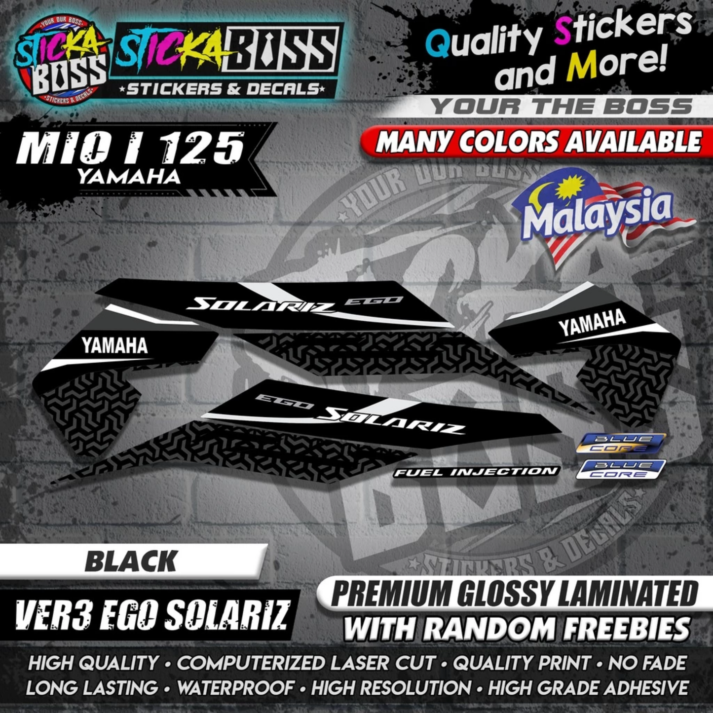 Mio i 125 Malaysian Decals ( Ver3 Ego Solariz )【WITH FREEBIES】Malaysia Concept