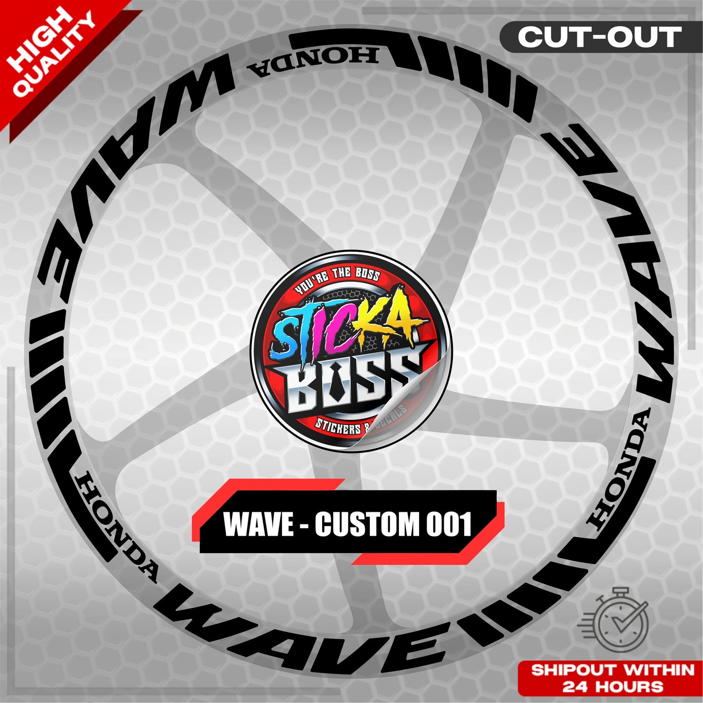 WAVE 110 / 125 MAG STICKER SET ( 2 MAGS ) - CUSTOM 001 | VINYL WATERPROOF CUT-OUT DECALS