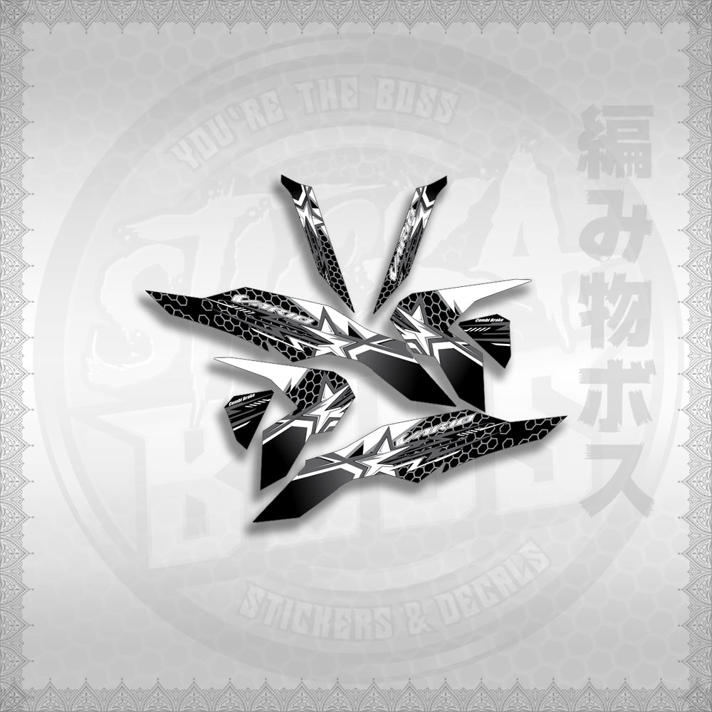 STICKER DECALS for CLICK V3 (CV320VAA3) By STICKABOSS (SOFIE LAMINATED WATERPROOF)