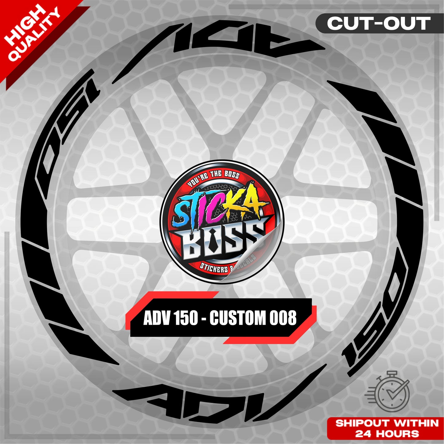 ADV 150 MAG STICKER SET ( 2 MAGS ) - CUSTOM 008 | VINYL WATERPROOF CUT-OUT DECALS