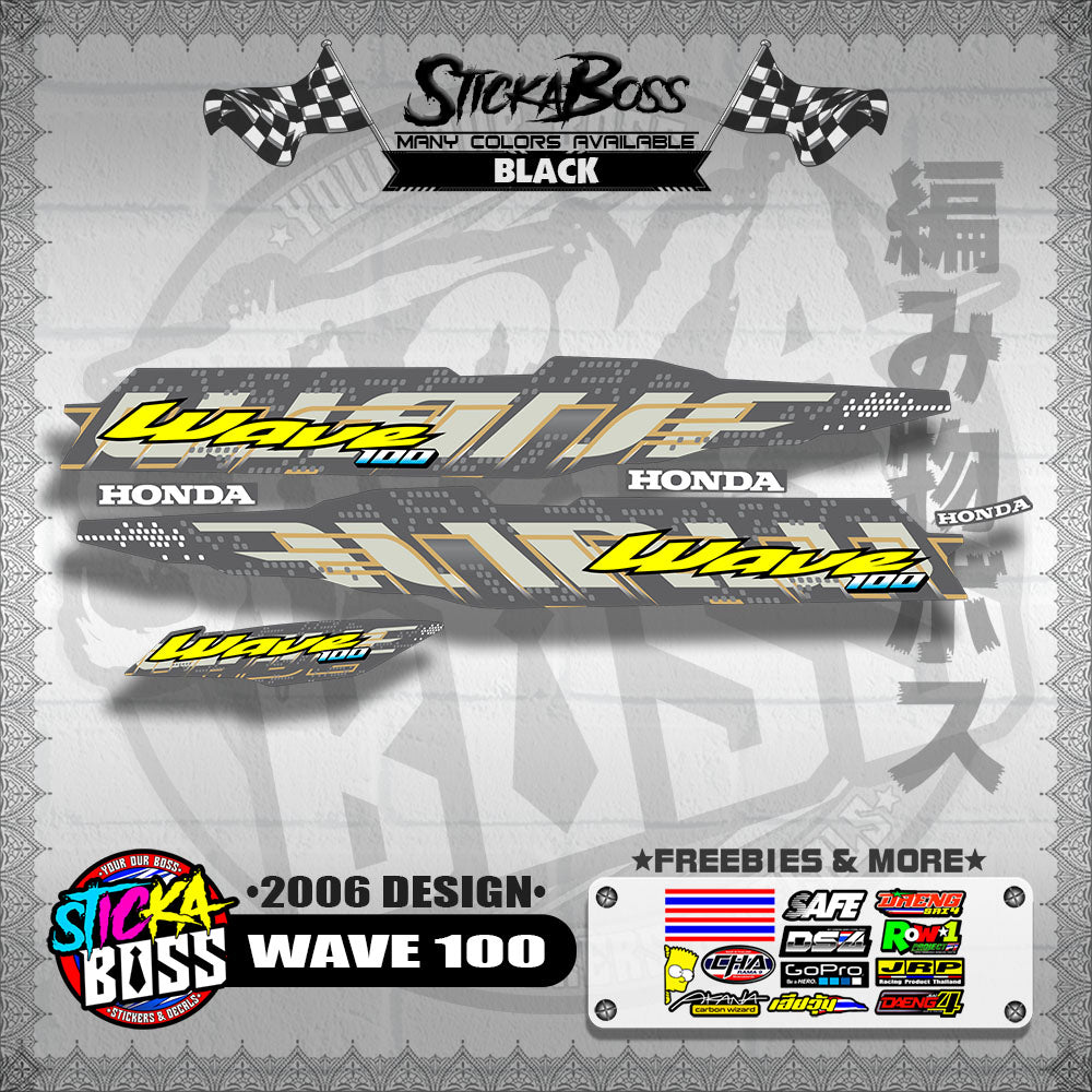WAVE 100 STOCK DECALS ( 2006 DESIGN )【WITH FREEBIES】