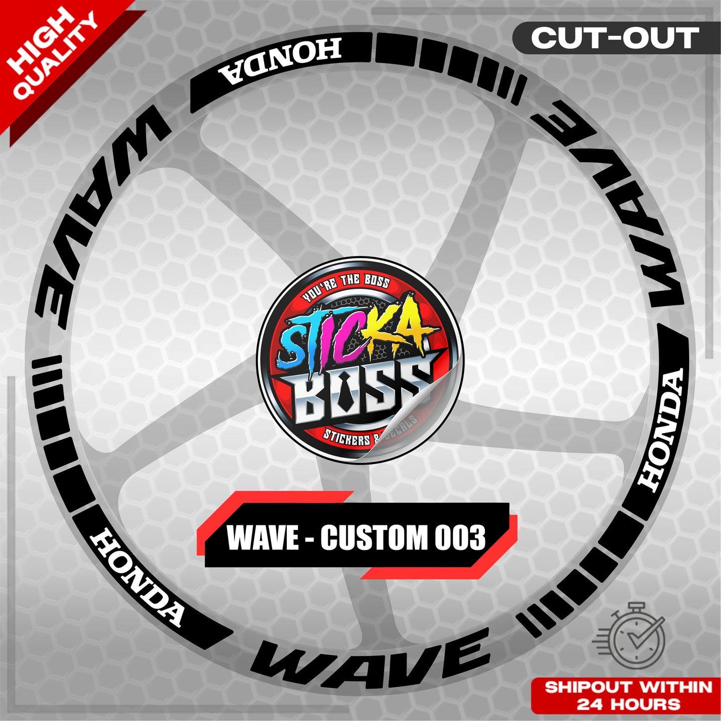 WAVE 110 / 125 MAG STICKER SET ( 2 MAGS ) - CUSTOM 003 | VINYL WATERPROOF CUT-OUT DECALS