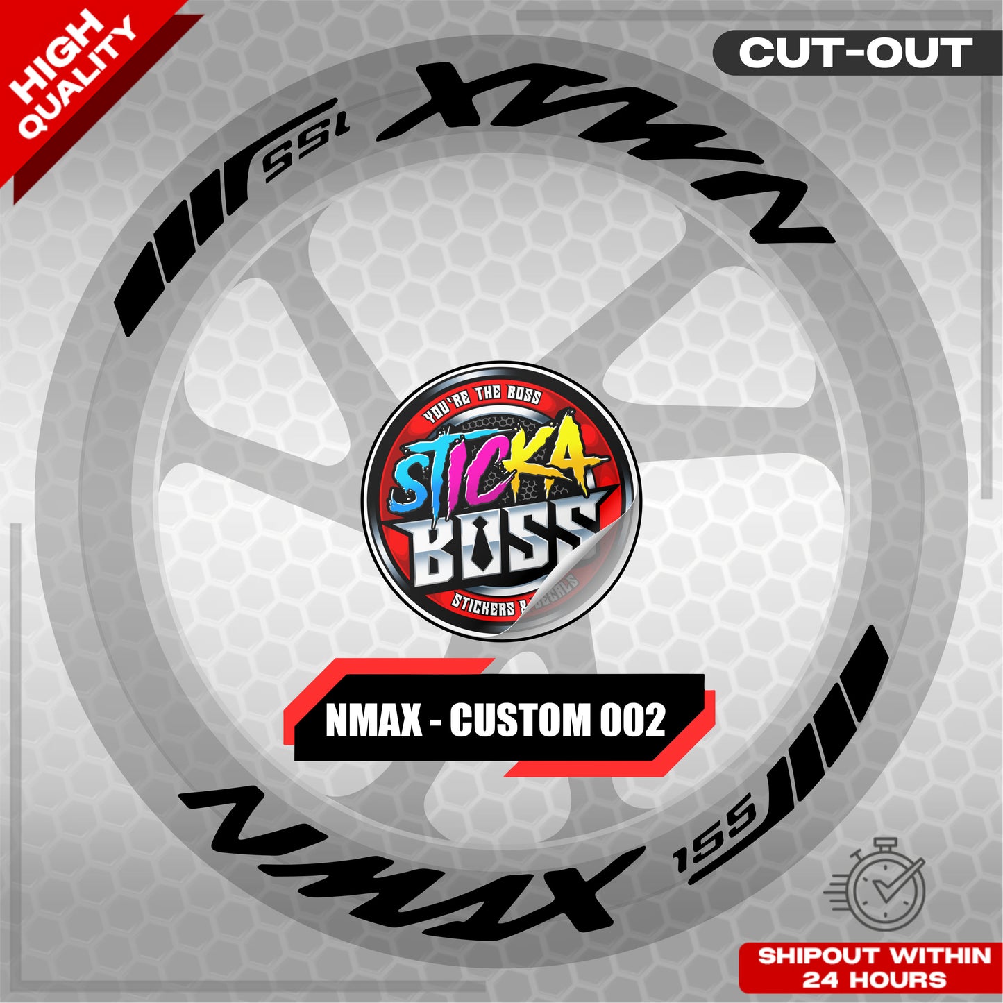 NMAX 155 MAG STICKER SET ( 2 MAGS ) - CUSTOM 002 | VINYL WATERPROOF CUT-OUT DECALS