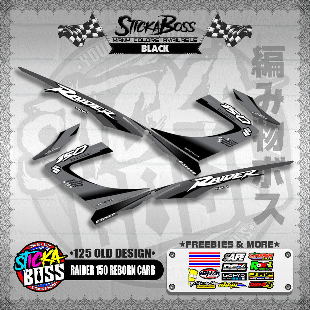 RAIDER 150 REBORN CARB DECALS ( 125 OLD DESIGN )【WITH FREEBIES】