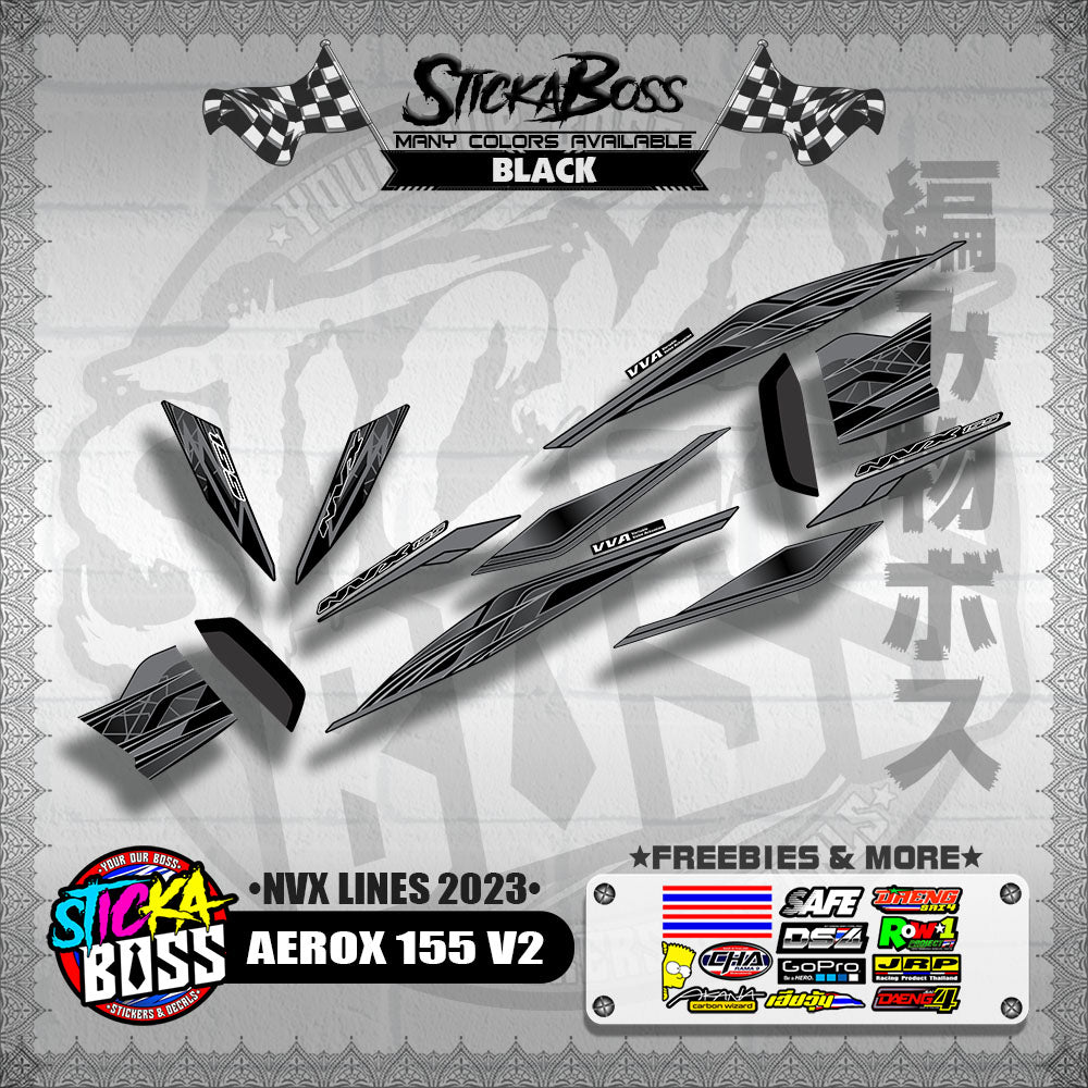 AEROX 155 V2 MALAYSIAN DECALS ( NVX LINES 2023 )【WITH FREEBIES】