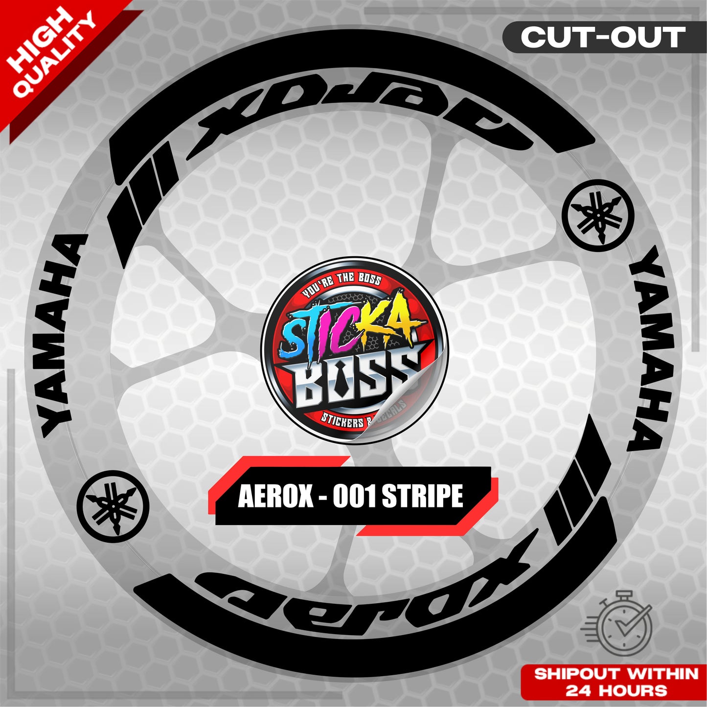 AEROX MAG STICKER SET ( 2 MAGS ) - 001 STRIPE | VINYL WATERPROOF CUT-OUT DECALS