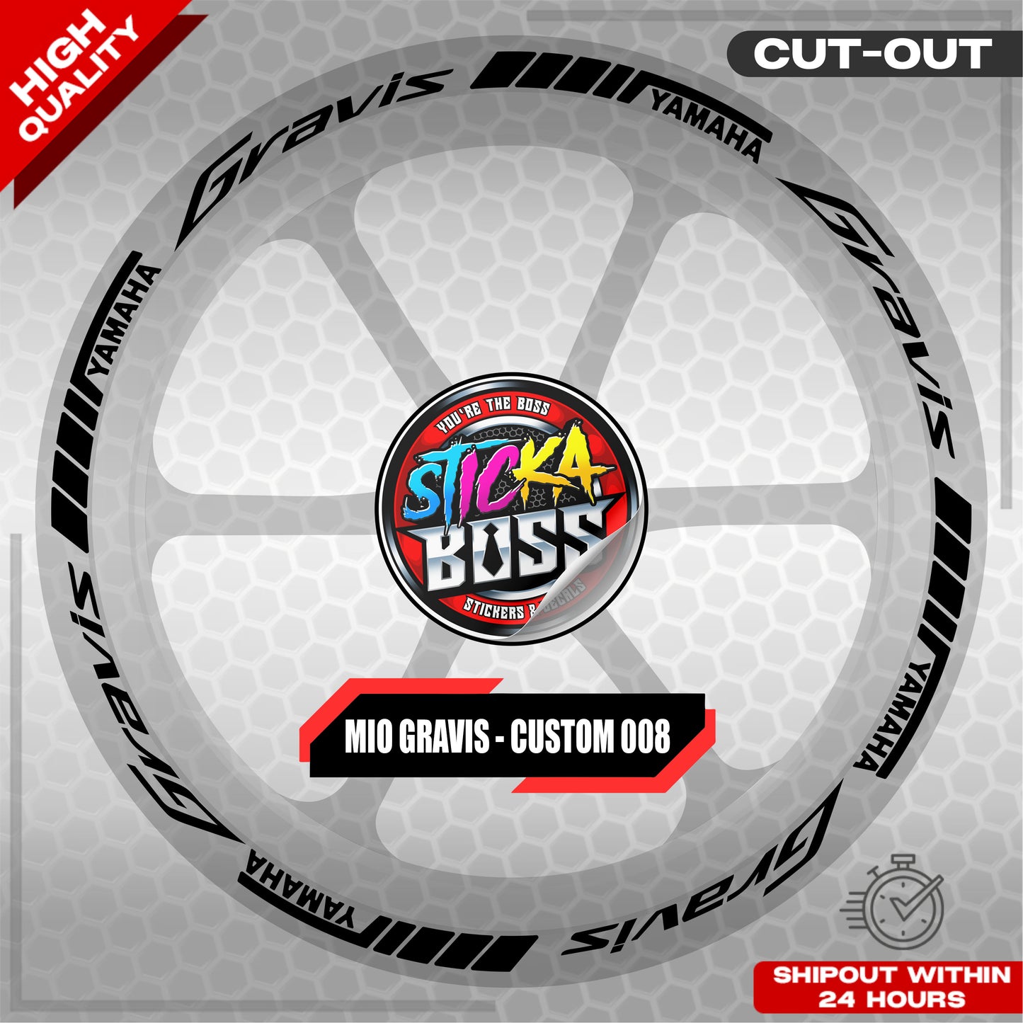 MIO GRAVIS MAG STICKER SET ( 2 MAGS ) - CUSTOM 008 | VINYL WATERPROOF CUT-OUT DECALS