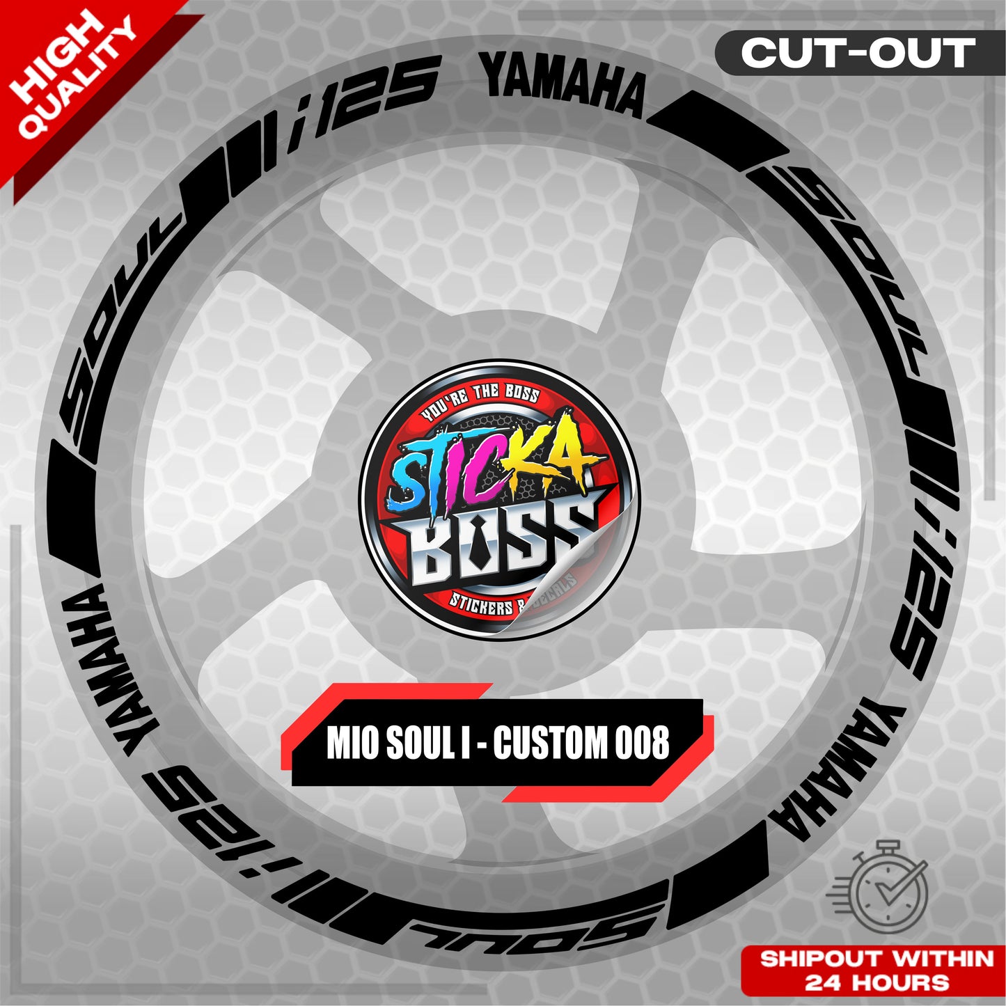 MIO SOUL I 125 MAG STICKER SET ( 2 MAGS ) - CUSTOM 008 | VINYL WATERPROOF CUT-OUT DECALS