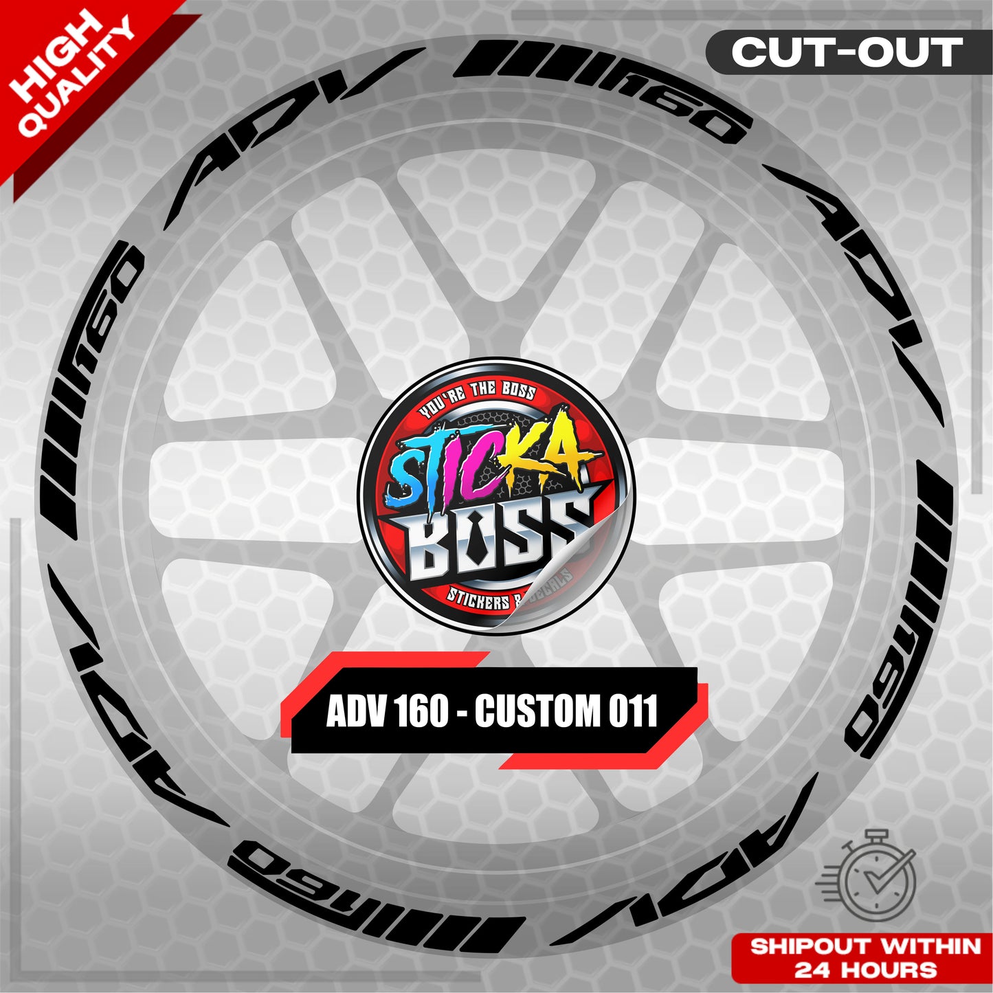 ADV 160 MAG STICKER SET ( 2 MAGS ) - CUSTOM 011 | VINYL WATERPROOF CUT-OUT DECALS