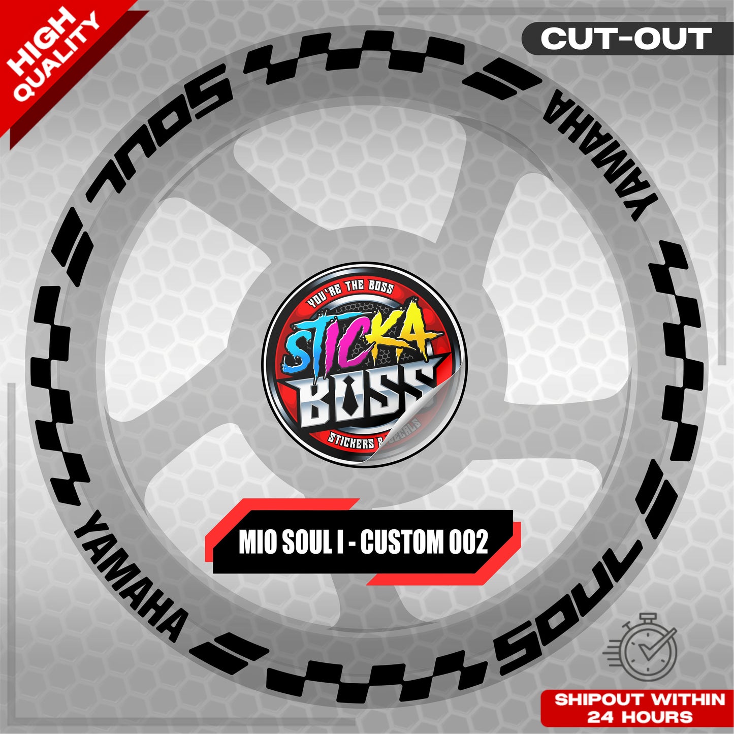 MIO SOUL I 125 MAGS STICKER SET ( 2 MAGS ) - CUSTOM 002 | VINYL WATERPROOF CUT-OUT DECALS
